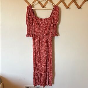 Floral Red Dress